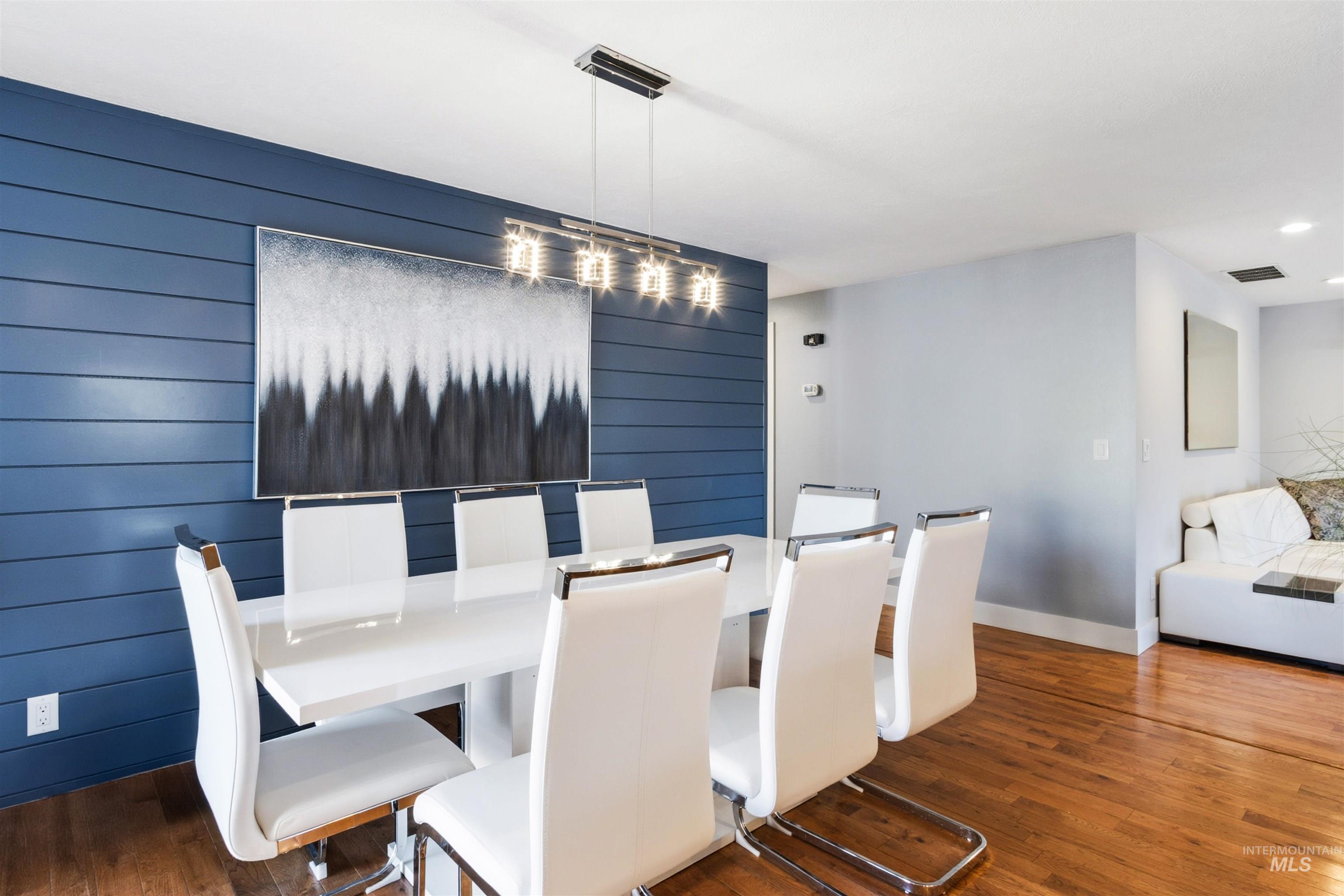 3844 North Patton Street Boise, ID 83704 - Photo 11 of 33 Dining room featuring dark wood-style floors and recessed lighting