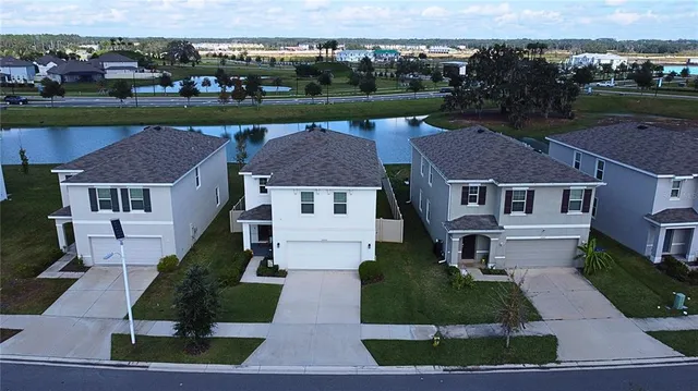an aerial view of a house