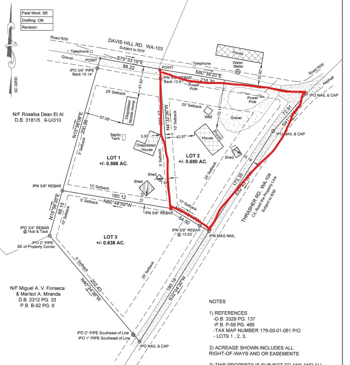 140 Davis Hill Road West Union, SC 29696 - Photo 10 of 11 This detailed plat map outlines property boundaries and structures, offering a comprehensive view of the lot.