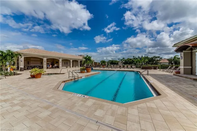 a view of outdoor space with swimming pool