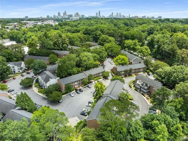 an aerial view of multiple house