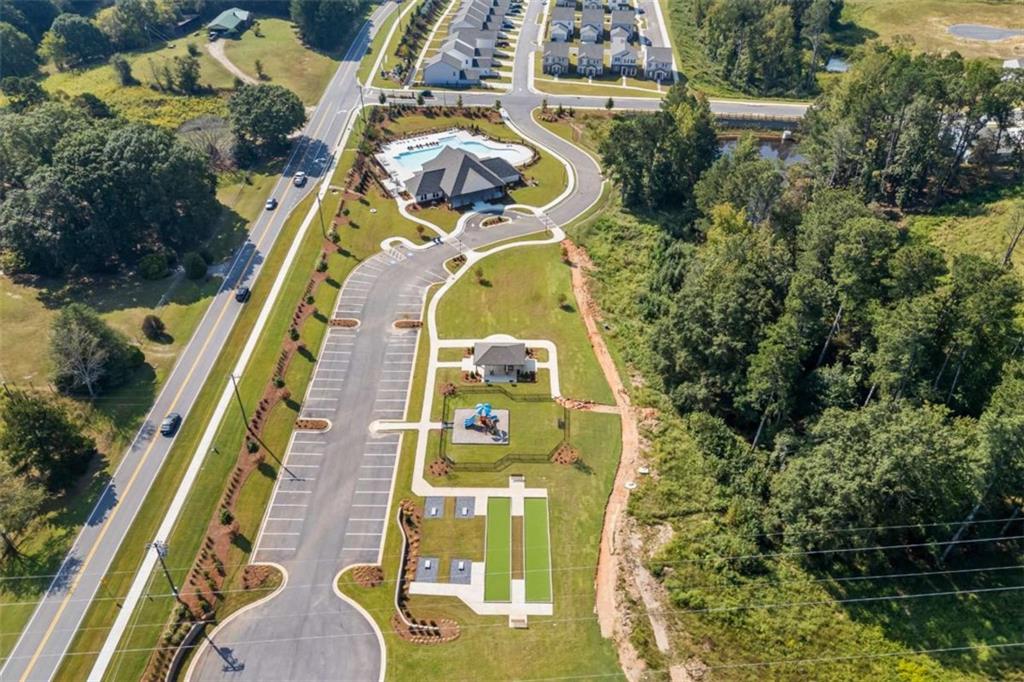 16 Casteel Circle Bethlehem, GA 30620 - Photo 38 of 48 an aerial view of a house with a swimming pool