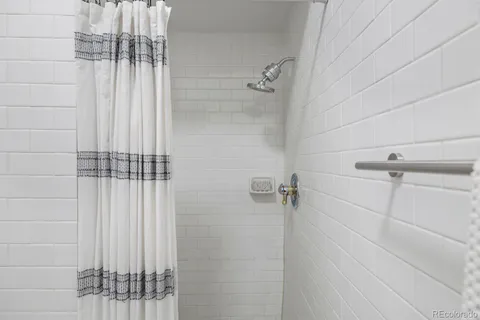 a view of staircase with large window