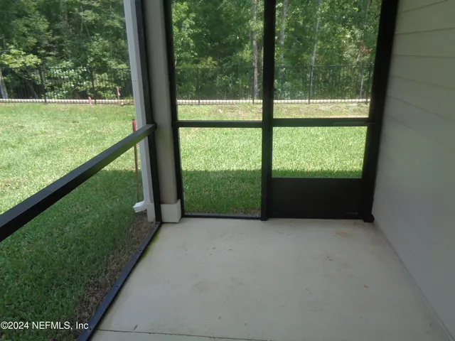 a view of a garden from a window