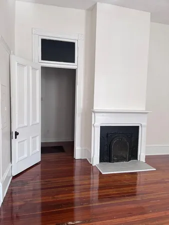 a view of a livingroom with a fireplace