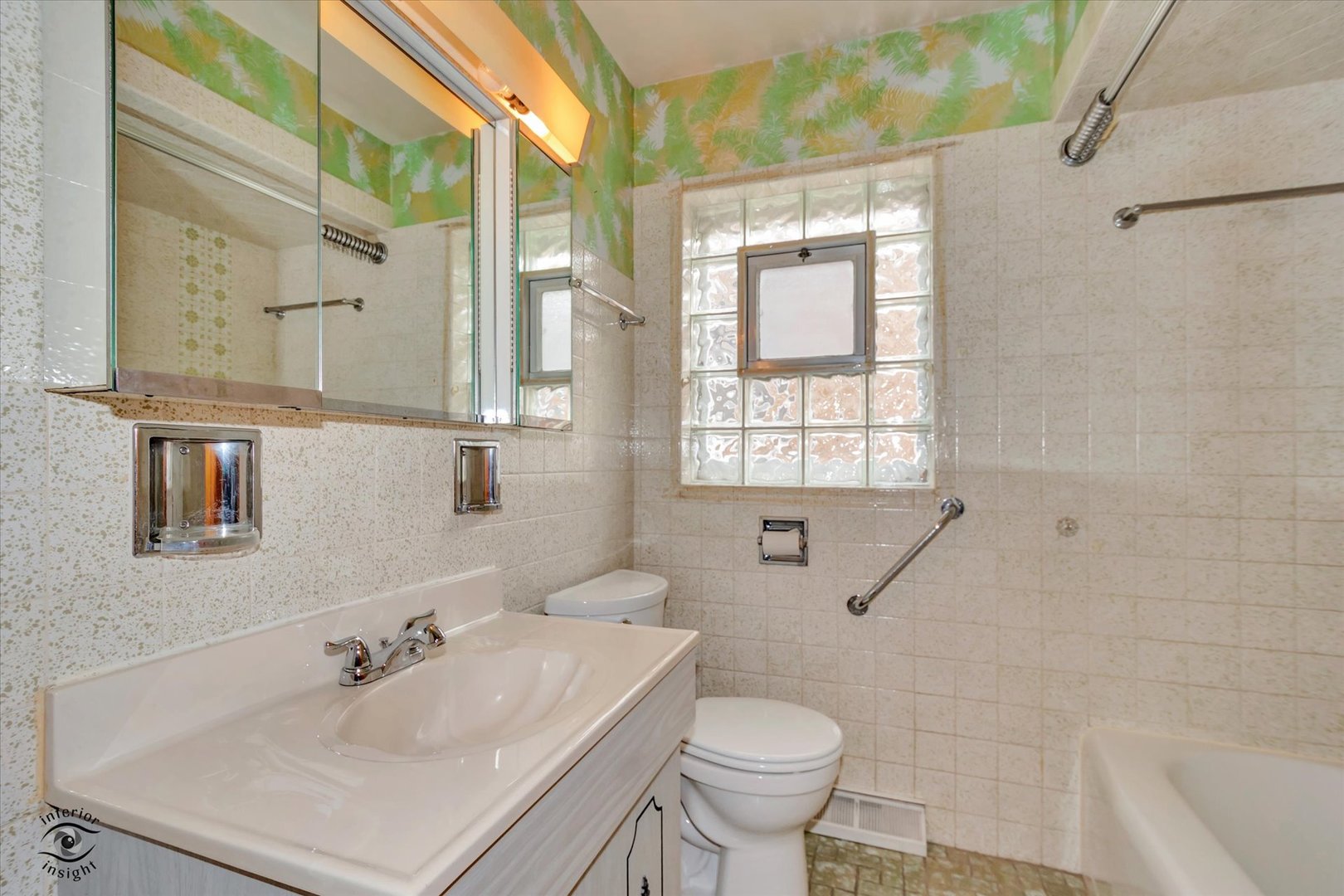 6049 South Mobile Avenue Chicago, IL 60638 - Photo 14 of 26 a bathroom with a sink toilet a mirror and shower