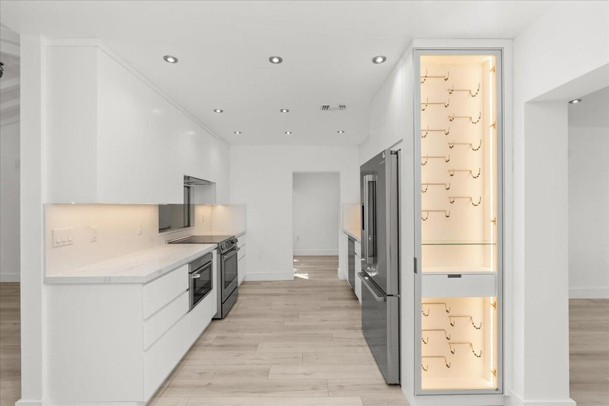 Kitchen with wine rack
