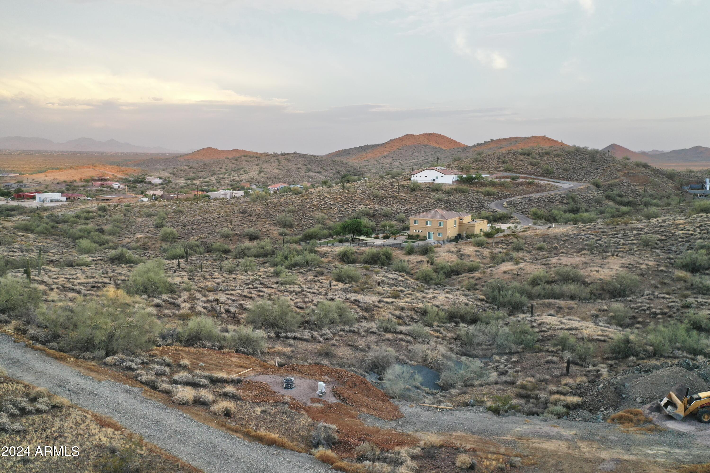 an aerial view of houses covered in trees