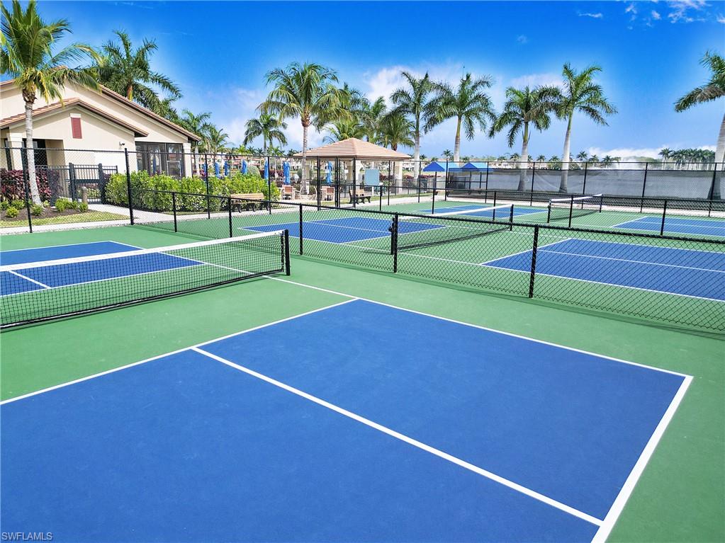 1238 Kendari Terrace Naples, FL 34113 - Photo 39 of 50 View of tennis court featuring a gazebo