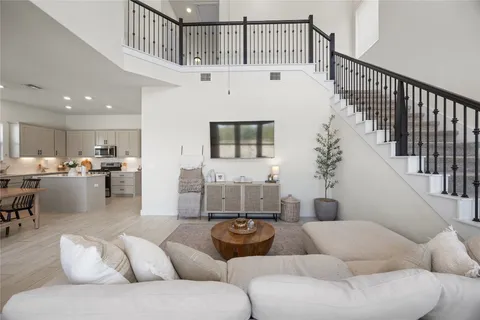 a living room with furniture