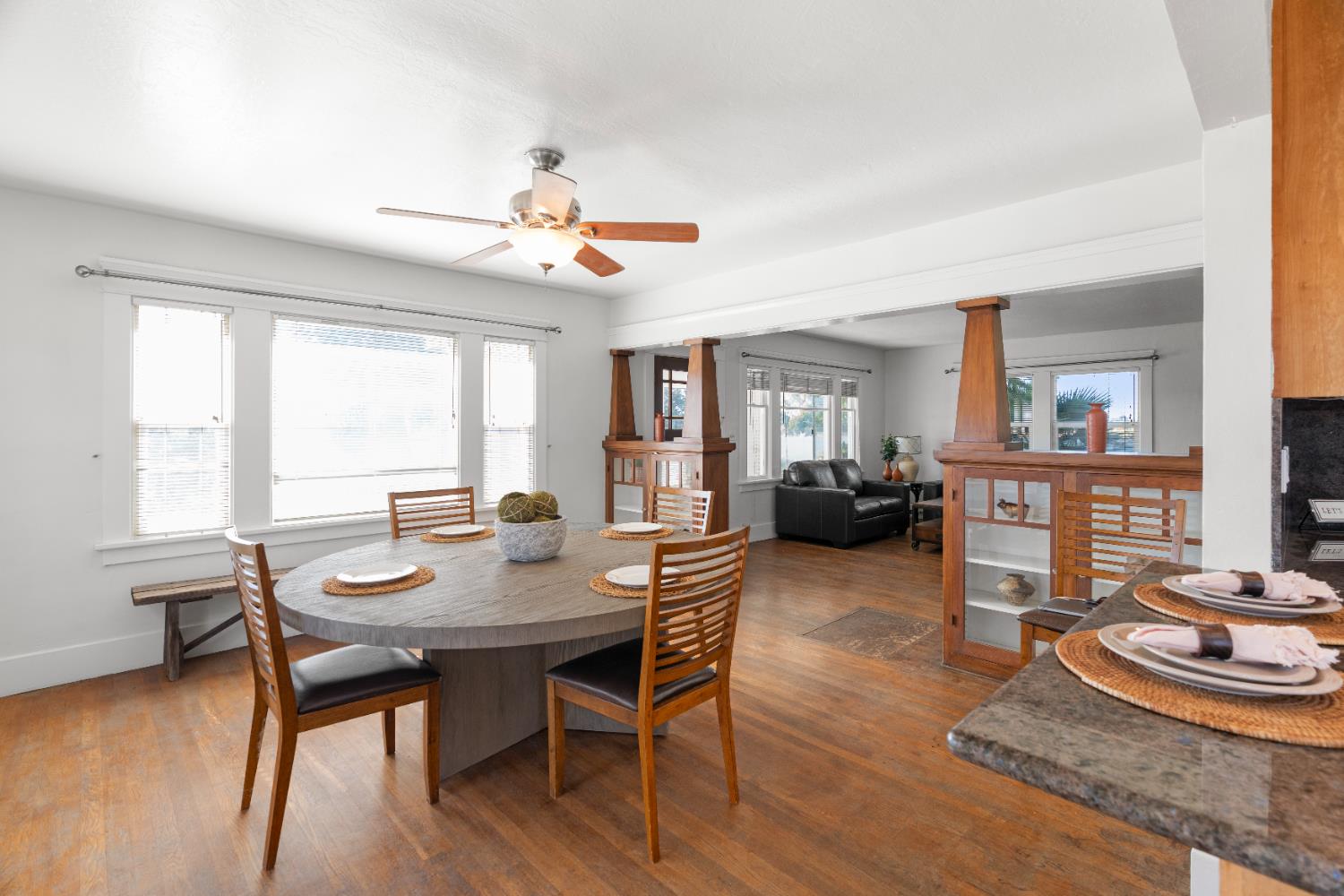 6539 East Peltier Road Acampo, CA 95220 - Photo 38 of 70 a view of a dining room with furniture window and wooden floor
