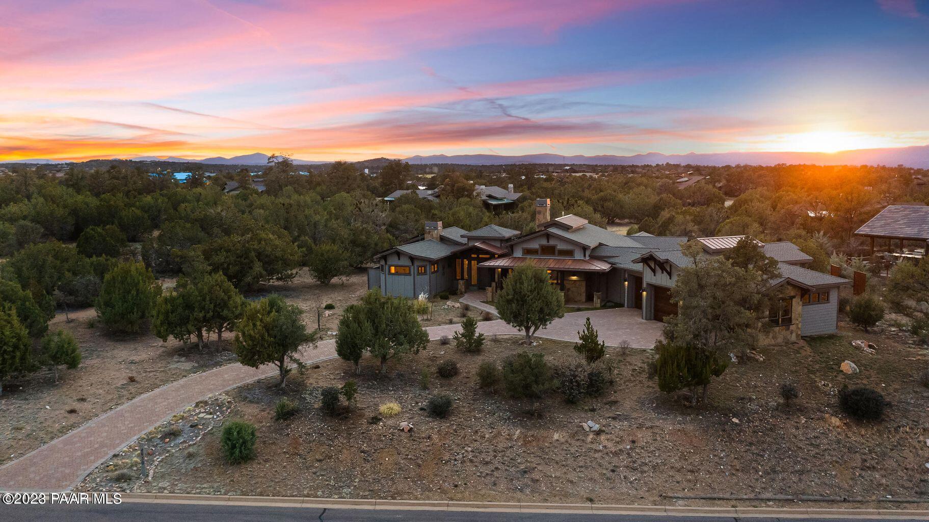 4950 West Three Forks Road Prescott, AZ 86305 - Photo 1 of 43 Pic Dusk Aerial 3
