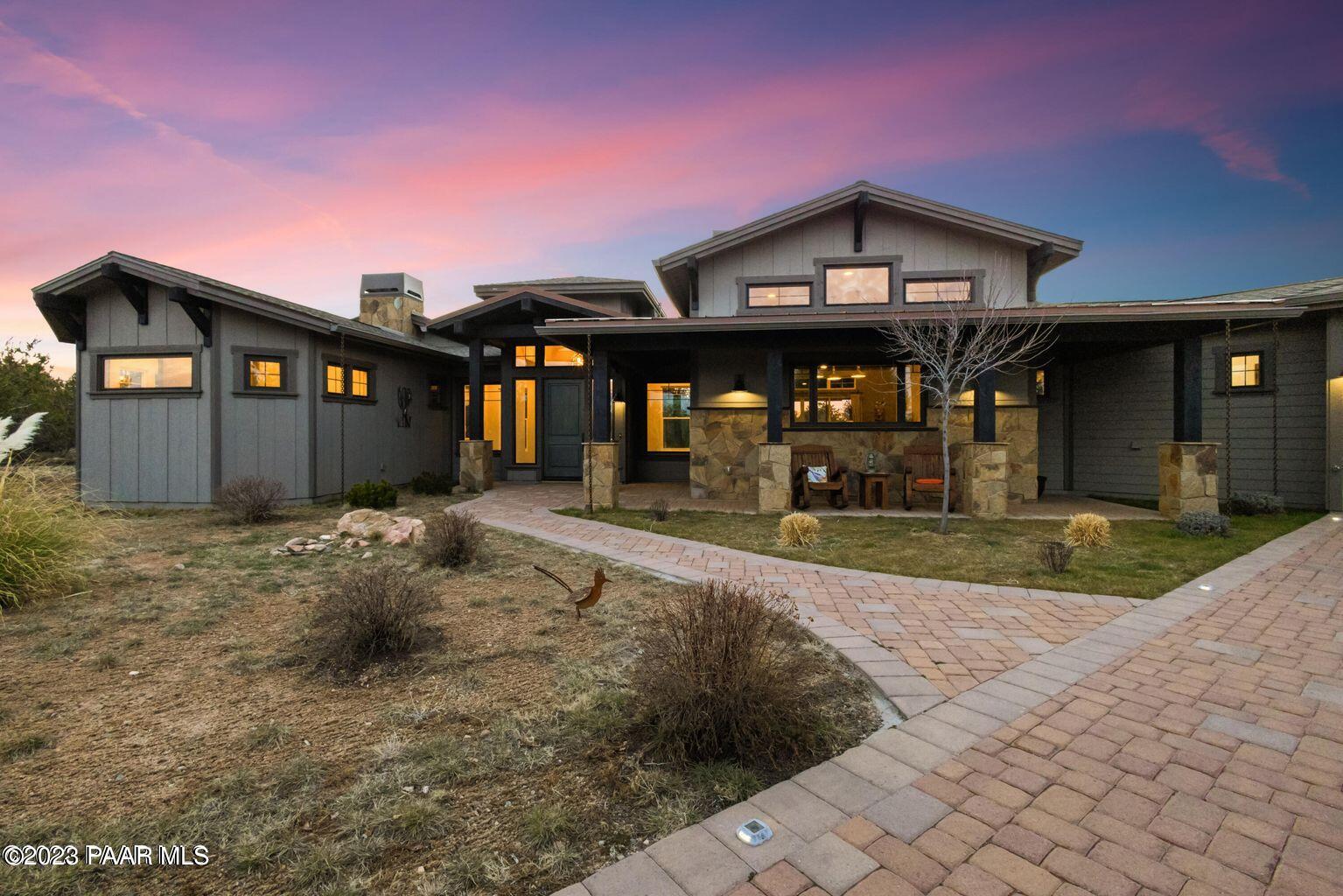 4950 West Three Forks Road Prescott, AZ 86305 - Photo 2 of 43 Pic Dusk Front View 2