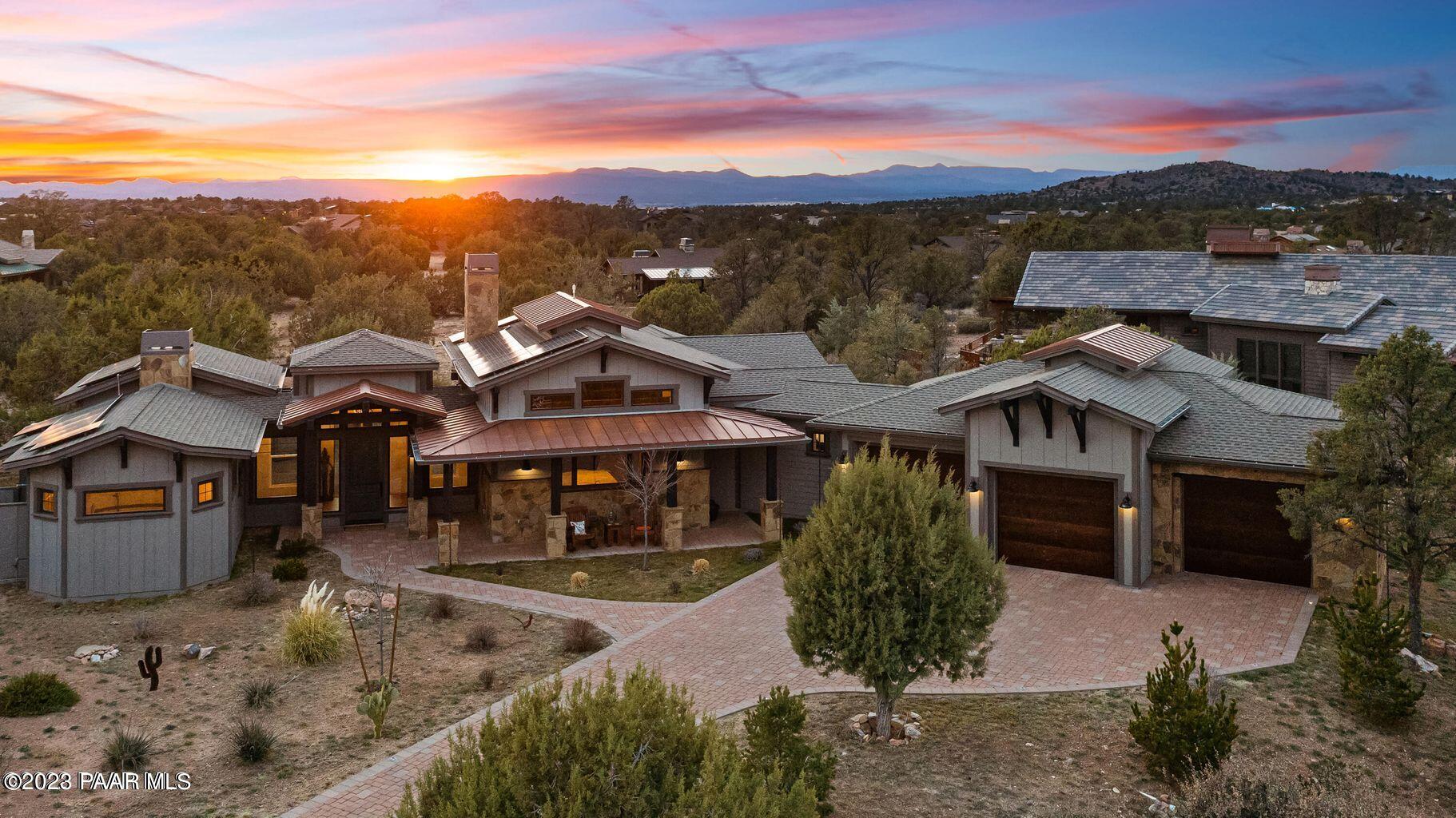 4950 West Three Forks Road Prescott, AZ 86305 - Photo 3 of 43 Pic Dusk Aerial 1