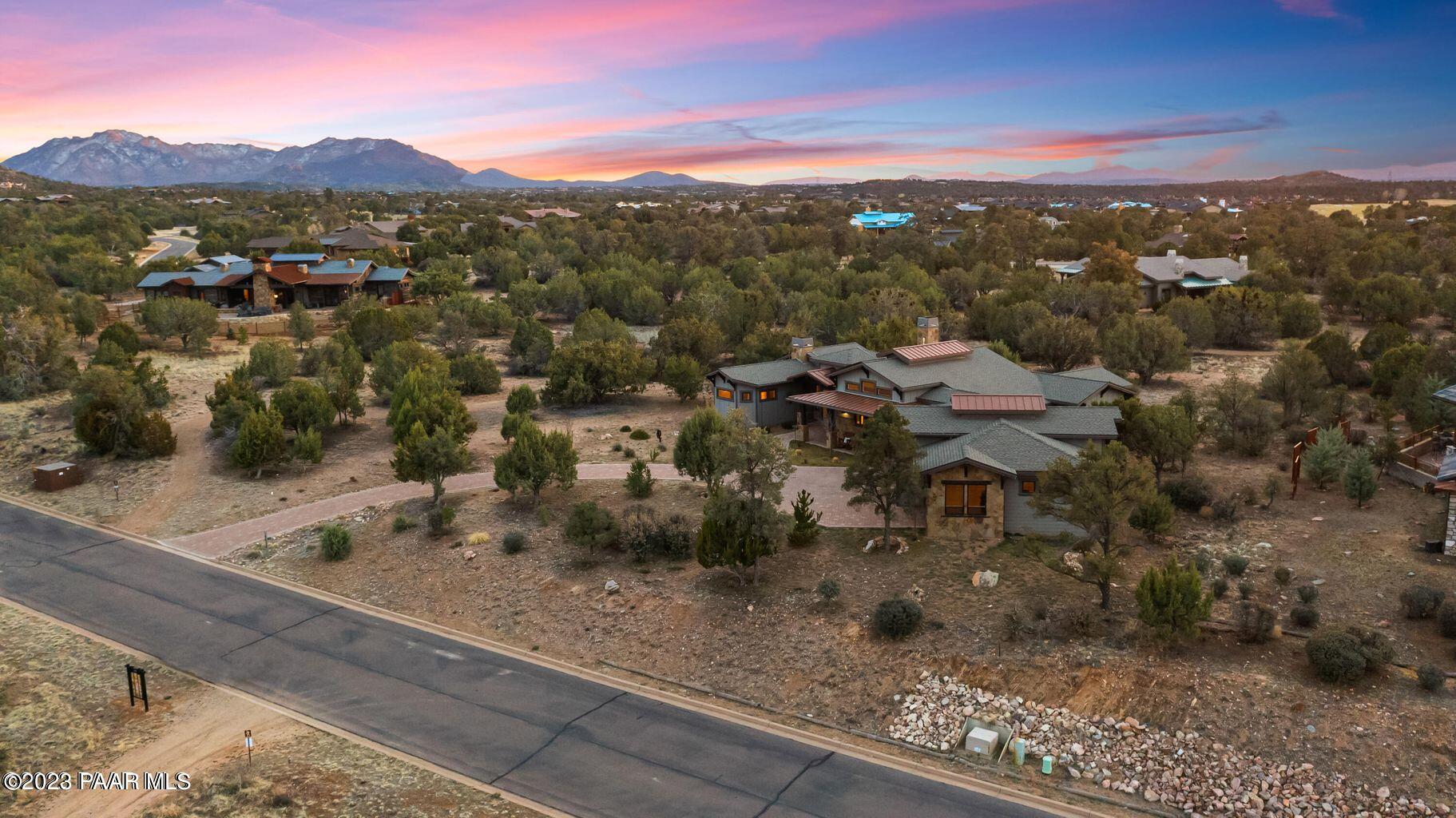 4950 West Three Forks Road Prescott, AZ 86305 - Photo 5 of 43 Pic Dusk Aerial 2
