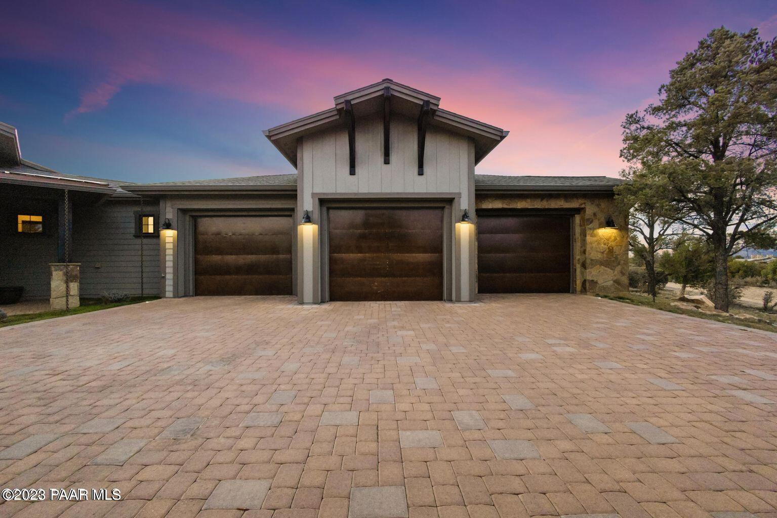 4950 West Three Forks Road Prescott, AZ 86305 - Photo 7 of 43 Pic Dusk Garage View