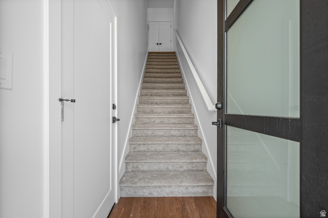 340 East 7635 S Street Sandy, UT 84047 - Photo 4 of 32 Stairs with wood finished floors