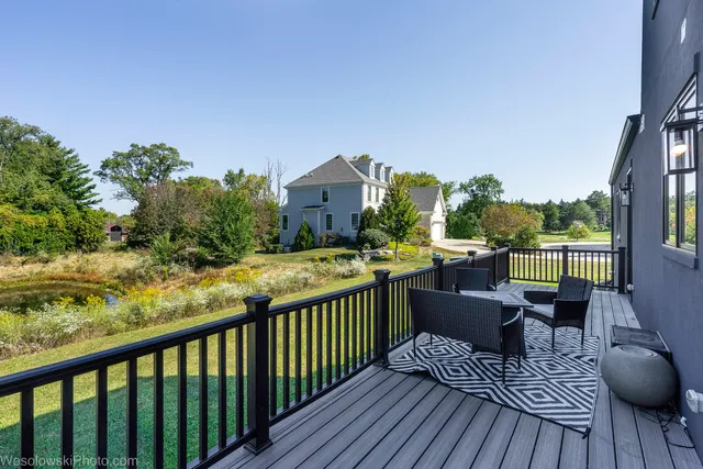 a view of an ocean with a house
