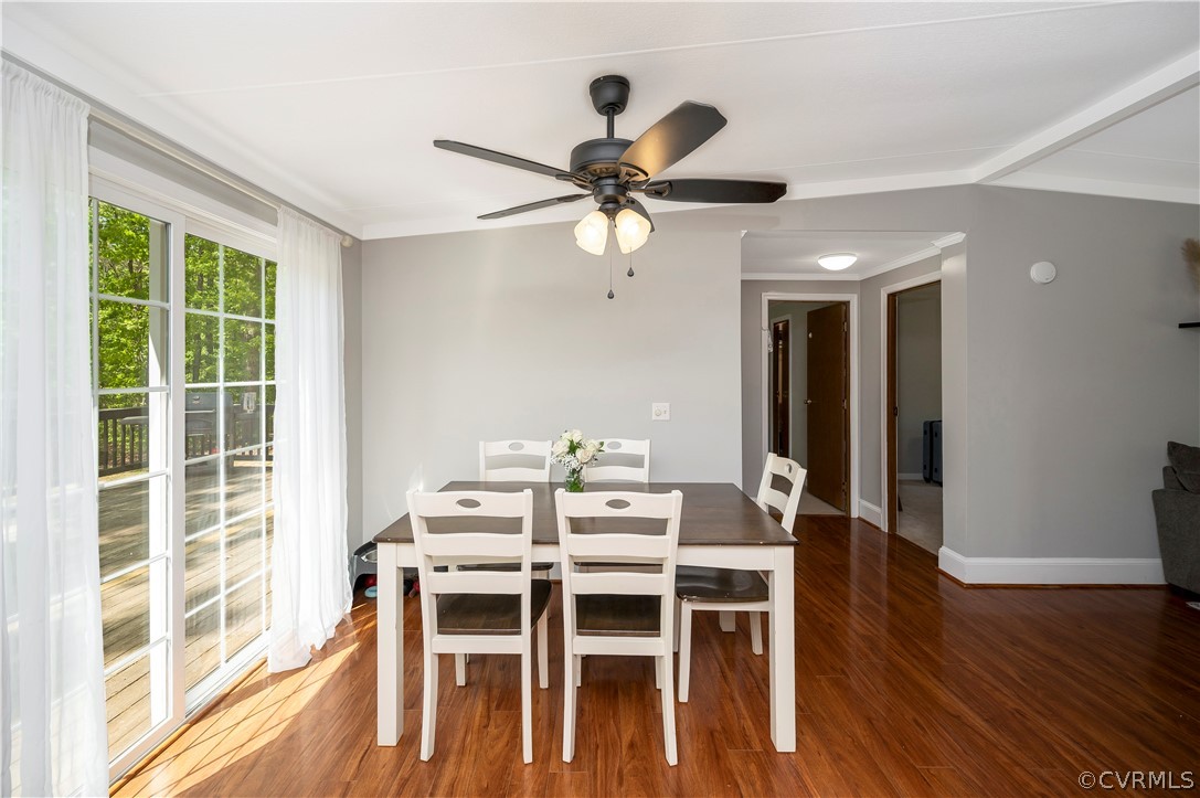 3634 Shirleys Hill Road Partlow, VA 22534 - Photo 6 of 22 a view of a dining room with furniture window and wooden floor
