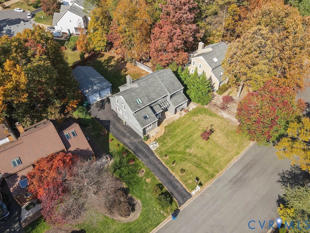 2602 Cox Road Henrico, VA 23233 - Photo 41 of 50 an aerial view of a house with a yard and trees