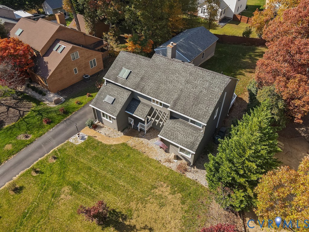 2602 Cox Road Henrico, VA 23233 - Photo 46 of 50 an aerial view of a house with garden space and street view