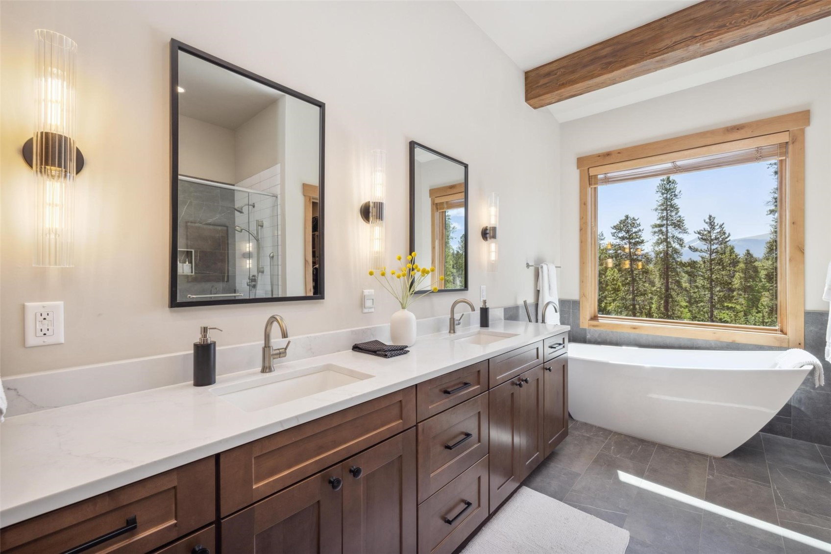 41 Barton Ridge Drive Breckenridge, CO 80424 - Photo 22 of 47 a bathroom with a double vanity sink mirror double and bathtub