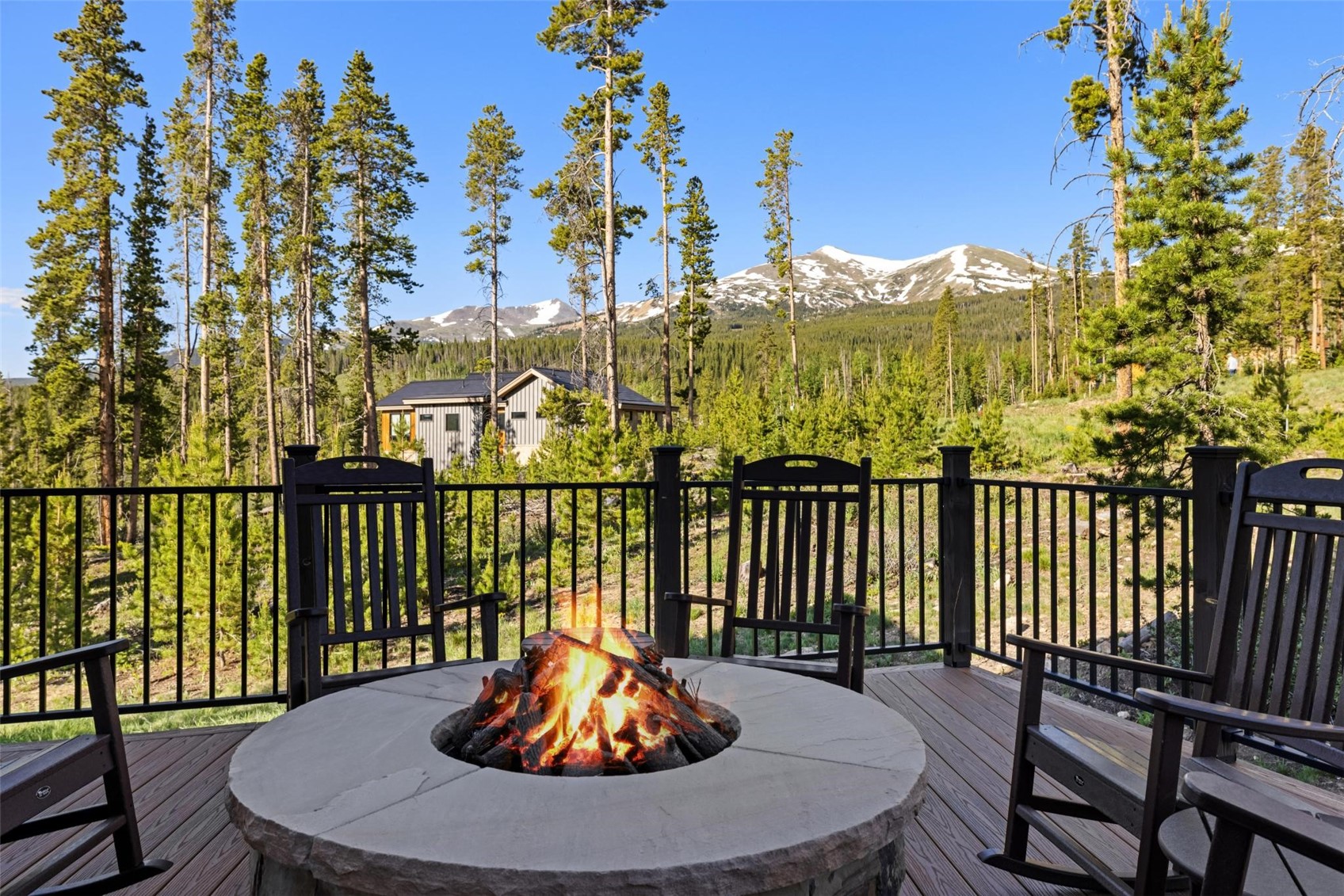 41 Barton Ridge Drive Breckenridge, CO 80424 - Photo 42 of 47 a view of a balcony with dining table and chairs