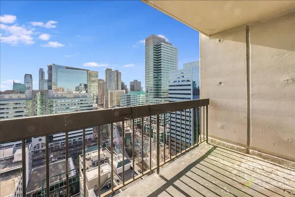 a view of city from a balcony