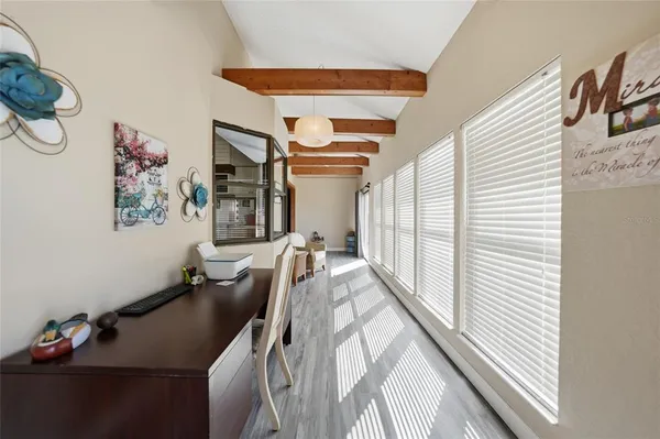 a living room with furniture