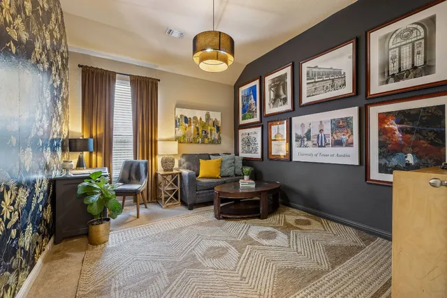 a living room with furniture