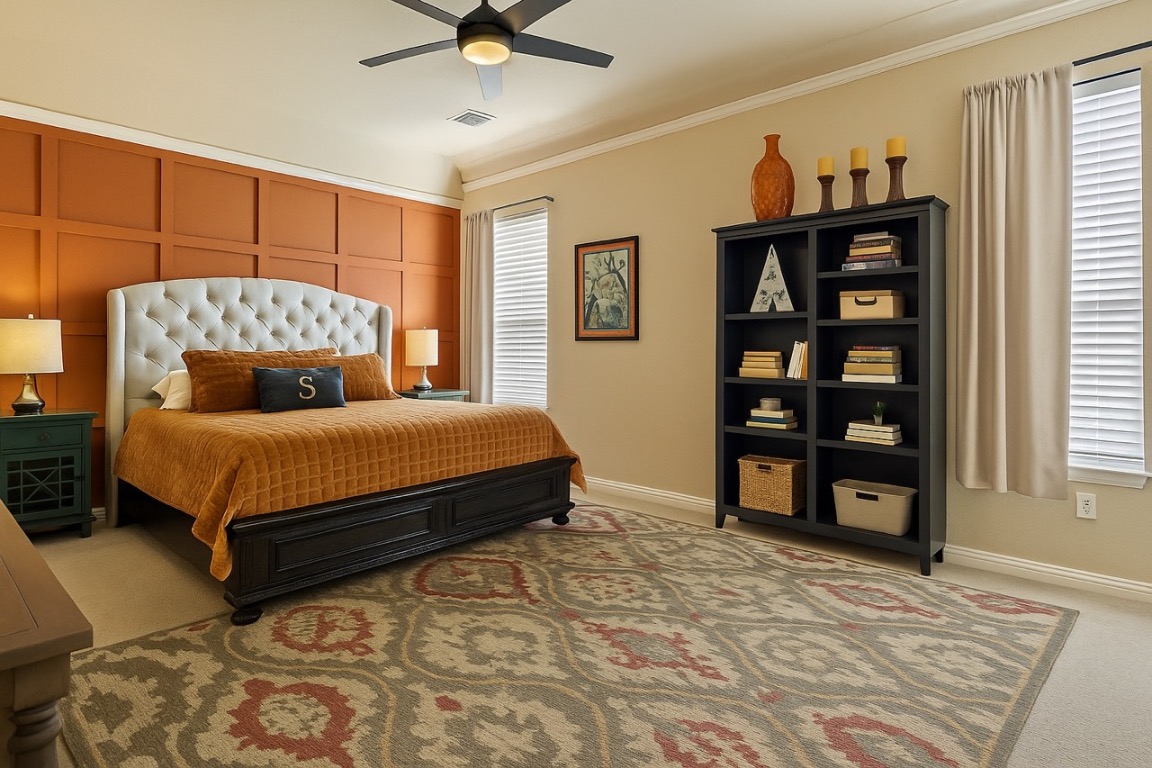 2494 Santa Barbara Loop Round Rock, TX 78665 - Photo 8 of 35 a bedroom with a bed and a couch