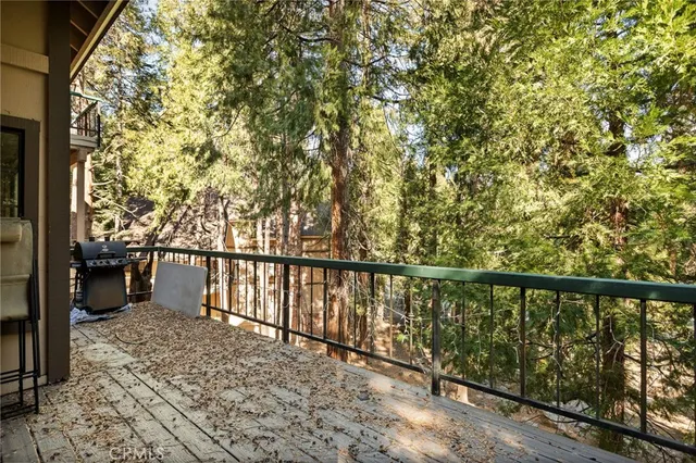 a view of balcony with a potted plant