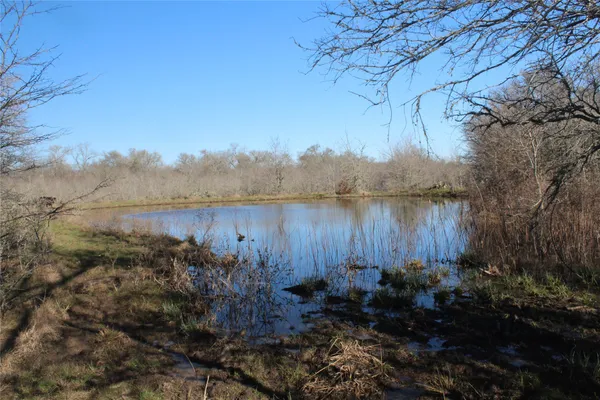 a view of lake with green space
