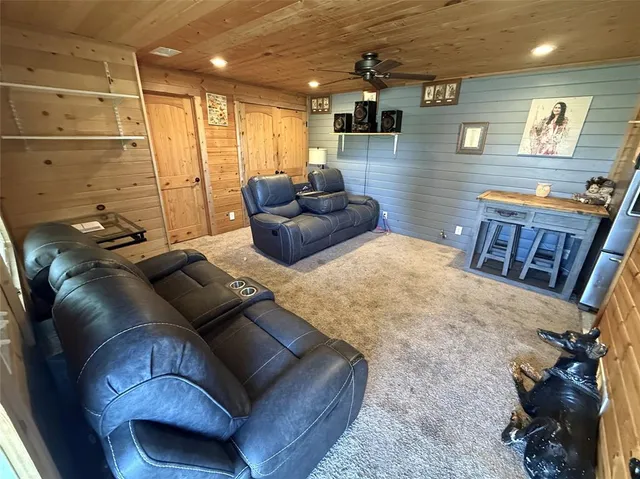 a living room with furniture