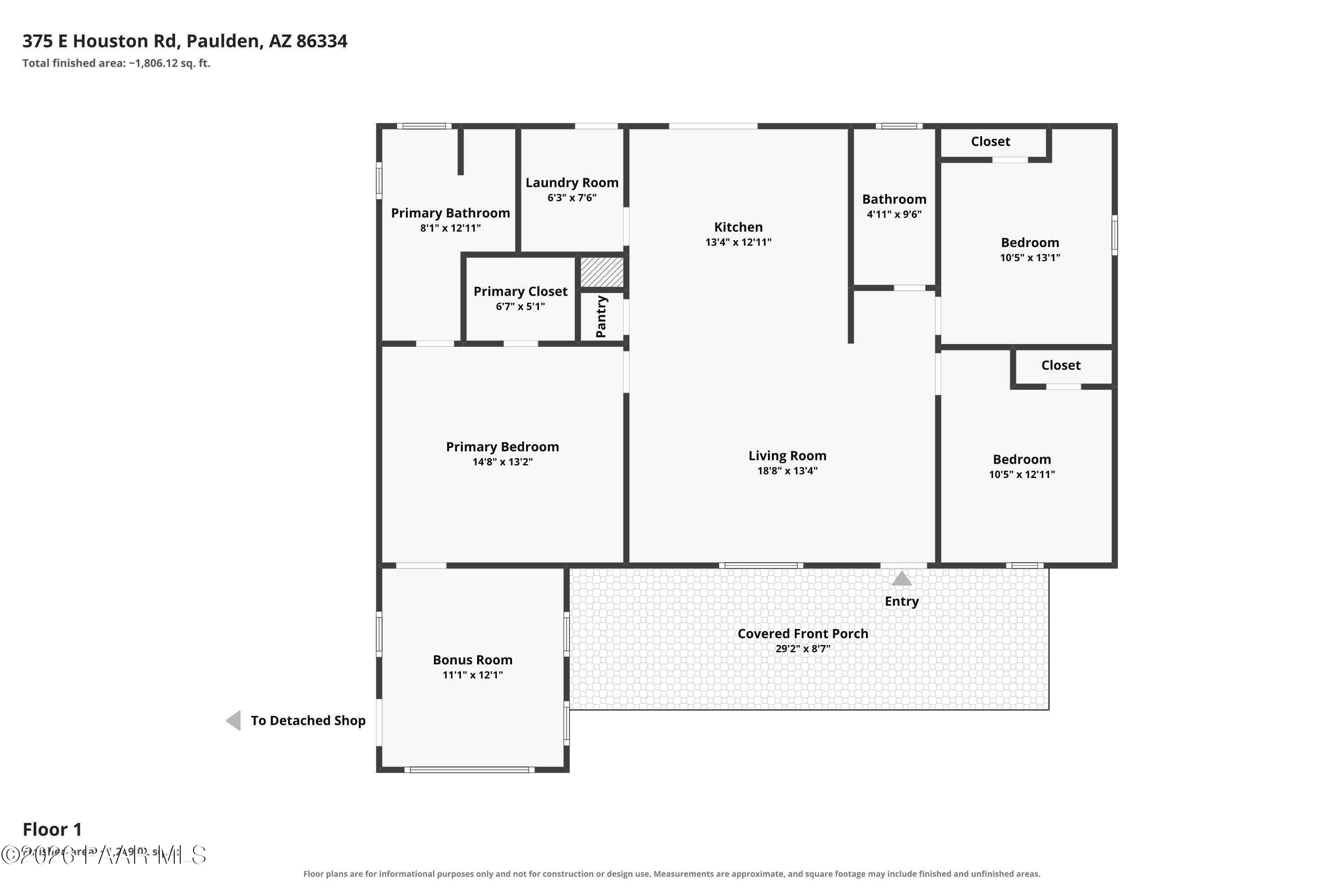 375 East Houston Road Paulden, AZ 86334 - Photo 35 of 35 Floor Plan