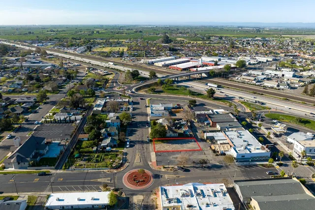 an aerial view of a city