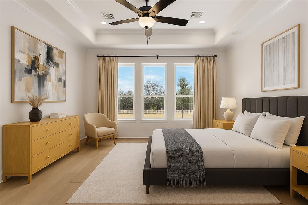 1161 Rochester Place Copper Canyon, TX 75077 - Photo 7 of 39 Spacious primary bedroom with views to the backyard, Virtually Staged.