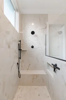 a bathroom with a shower