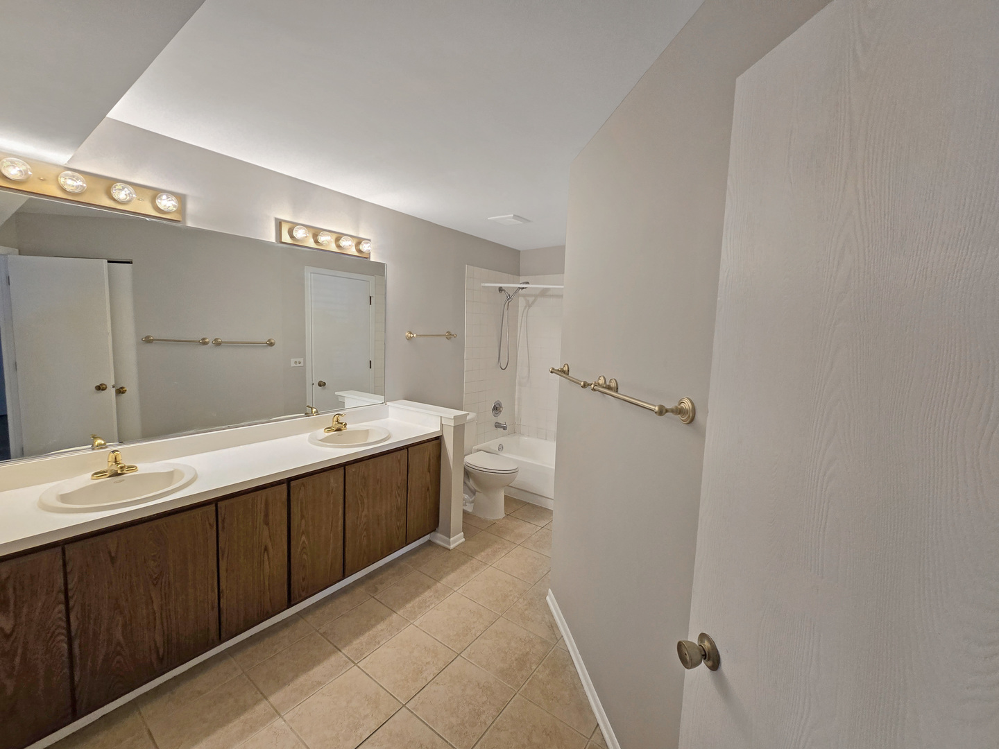 1349 Ridgefield Circle, Unit 1349 Carol Stream, IL 60188 - Photo 4 of 9 a bathroom with a double vanity sink and mirror