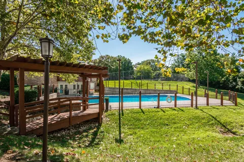 a view of a park with slide