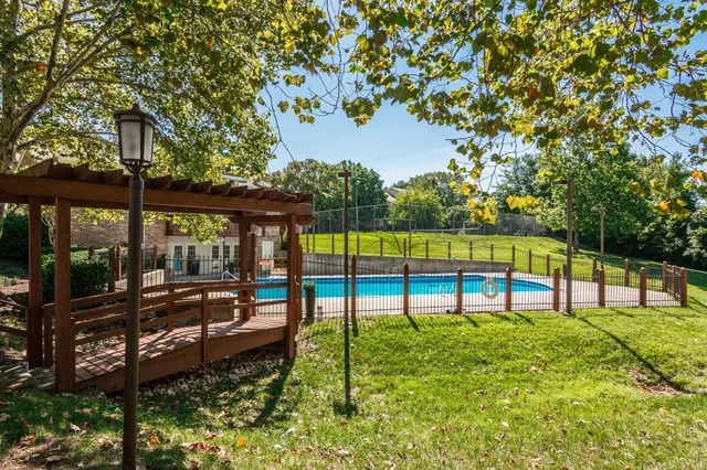 a view of a park with slide