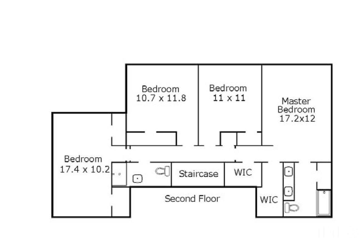 1508 Canterbury Road Raleigh, NC 27608 - Photo 25 of 25 The second floor plan shows the 4 upstairs bedrooms.