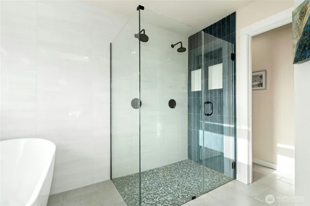 a bathroom with a shower