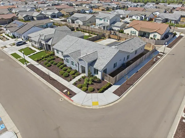 an aerial view of a house