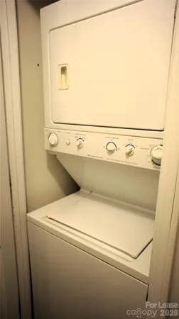 a close up view of washer and dryer