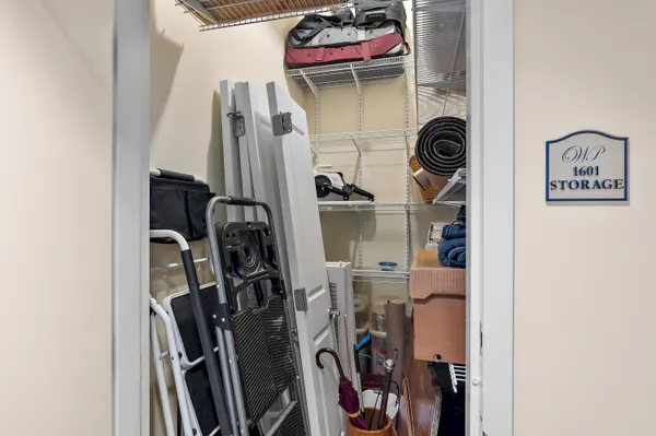 a view of a gym car parked in a garage