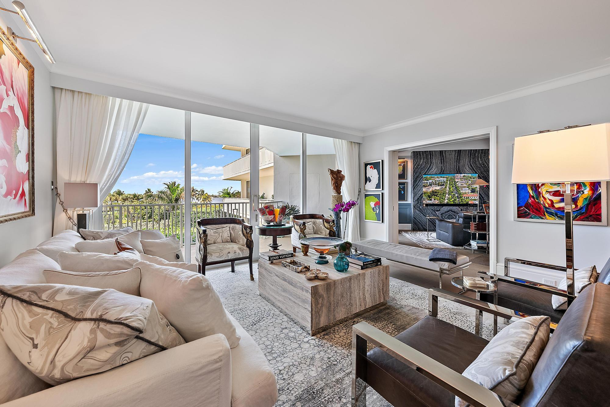 2500 South Ocean Boulevard, Unit 1 D 2 Palm Beach, FL 33480 - Photo 13 of 42 a living room with furniture and a large window