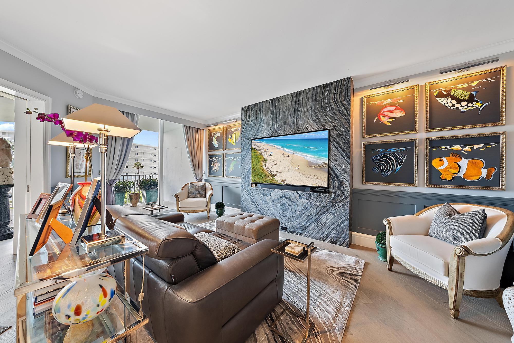 2500 South Ocean Boulevard, Unit 1 D 2 Palm Beach, FL 33480 - Photo 14 of 42 a living room with furniture kitchen view and a large window