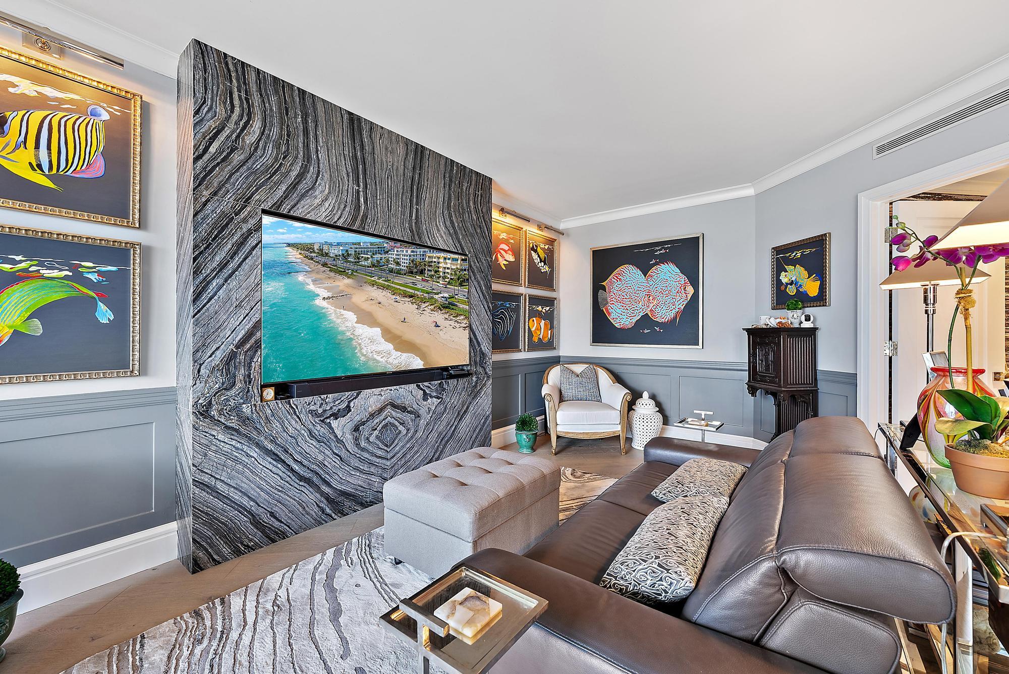 2500 South Ocean Boulevard, Unit 1 D 2 Palm Beach, FL 33480 - Photo 15 of 42 a living room with furniture and a flat screen tv