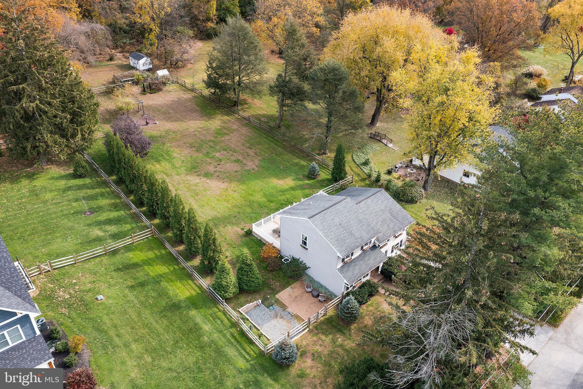5 Rambling Lane Malvern, PA 19355 - Photo 38 of 40 Drone, showing large flat backyard